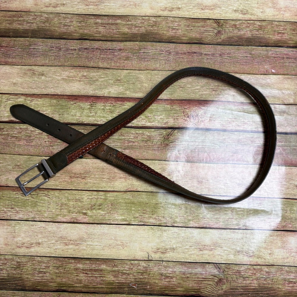 Vintage TUNDRA Italian Leather Belt 🤎 Western Indie Sleaze Y2K size 42